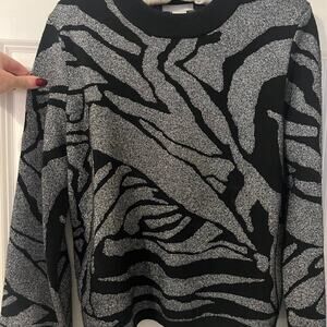 H&M Animal Print Metallic Sweater - small